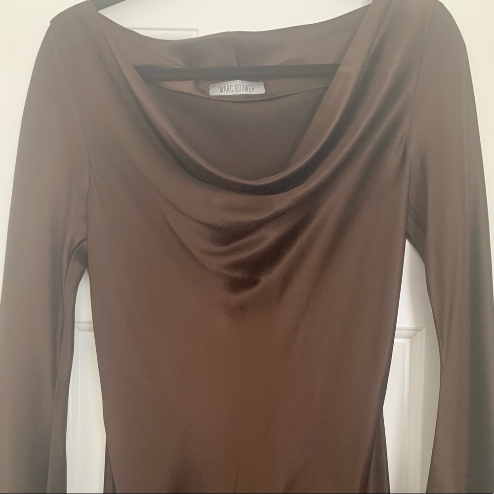 Marc Bouwer Brown Sik Midi Dress Sz 10